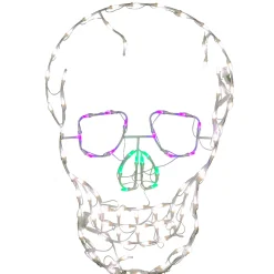 Halloween Signs Decoration-National Tree Company Halloween Lighted Sign Decoration, White, Skull, Led Lights, Plug In, 37 Inches