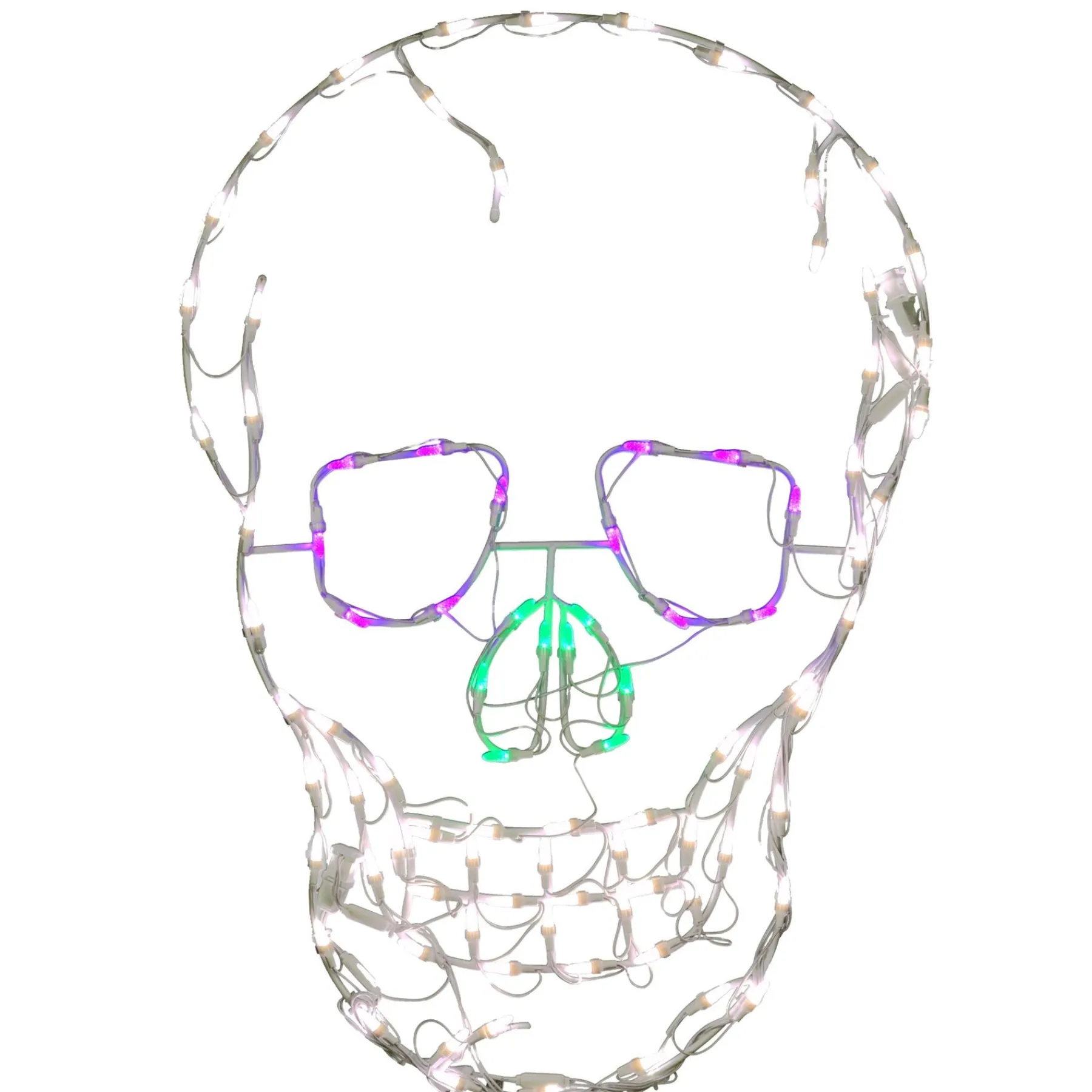 Halloween Signs Decoration-National Tree Company Halloween Lighted Sign Decoration, White, Skull, Led Lights, Plug In, 37 Inches