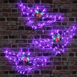 Halloween Signs Decoration-National Tree Company Halloween Lighted Sign Decoration, White, Bat Trio, Led Lights, Plug In, 25 Inches