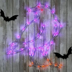 Halloween Signs Decoration-National Tree Company Halloween Lighted Sign Decoration, White, Raven, Led Lights, Plug In, 2 Feet