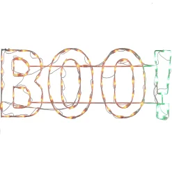 Halloween Signs Decoration-National Tree Company Halloween Lighted Sign Decoration, White, 'Boo!',Led Lights, Plug In, 3 Feet