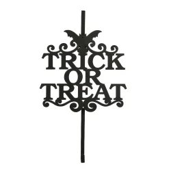 Halloween Wreath-National Tree Company Halloween Metal Wreath Hanger, Black, 'Trick Or Treat', 19 Inches