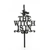 Halloween Wreath-National Tree Company Halloween Metal Wreath Hanger, Black, 'The Witch Is In', 18 Inches