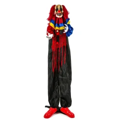 Halloween Animated Decoration-National Tree Company Halloween Pre Lit Animated Creepy Clown, Red, Sound Activated, Led Lights, Battery Operated, 63 Inches