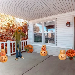 Halloween Animated Decoration-National Tree Company Halloween Pre Lit Animated Werewolf, Brown, Sound Activated, Led Lights, Battery Operated, 63 Inches