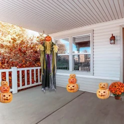 Halloween Animated Decoration-National Tree Company Halloween Pre Lit Animated Hanging Scarecrow, Black, Sound Activated, Led Lights, Battery Operated, 6 Feet