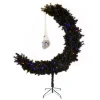Halloween Christmas Tree-National Tree Company Halloween Pre Lit Artificial Tree Decoration, Black, Moon Shaped, Led Lights, Battery Operated, 6 Feet