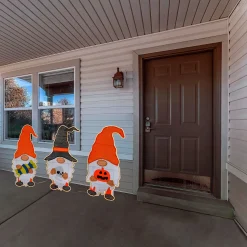 Halloween Outdoor Decoration-National Tree Company Halloween Pre Lit Lawn Decoration, Orange, Gnome Trio, Led Lights, Includes Garden Stakes, 30 Inches