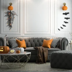 Halloween Indoor Decoration-National Tree Company Halloween Pre-Lit Artificial Teardrop Decoration, Branches, Led Lights, 28 Inches