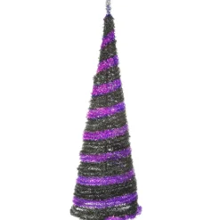 Halloween Christmas Tree-National Tree Company Halloween Pre-Lit Artificial Tree, Black, Evergreen, Led Lights, Includes Stand, 7.5 Feet