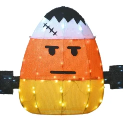 Halloween Outdoor Decoration-National Tree Company Halloween Pre-Lit Candy Corn Frankenstein Outdoor Decoration, Led Lights, 24 Inches