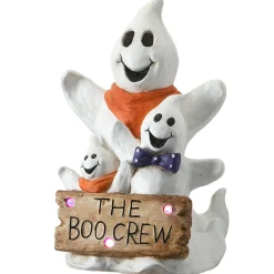 Halloween Table Decoration-National Tree Company Halloween Pre-Lit Happy Ghost Trio, Led Lights, 21 Inches