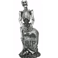 Halloween Table Decoration-National Tree Company Halloween Silver Skeleton On Gravestone, 20 Inches