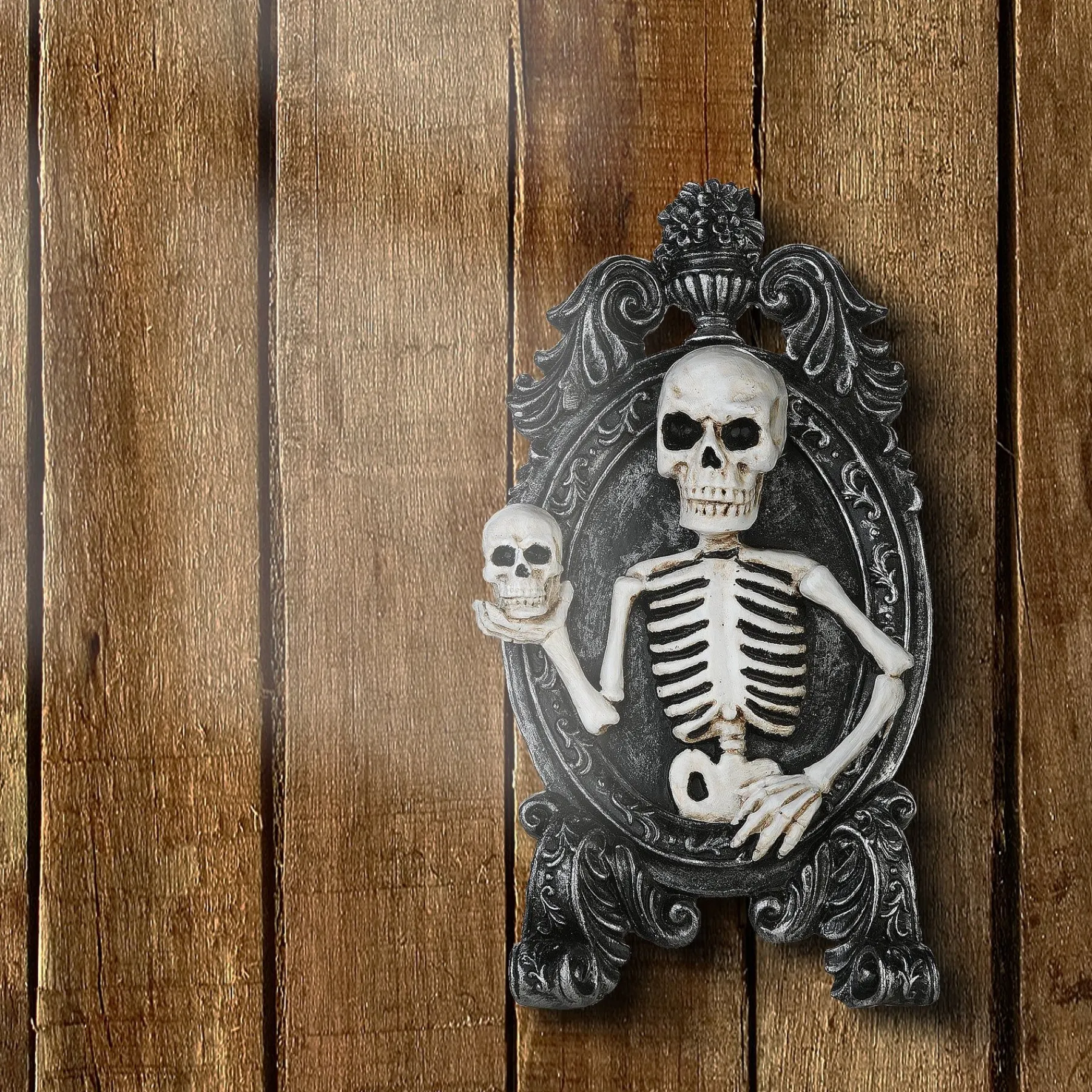 Halloween Indoor Decoration-National Tree Company Halloween Skeleton Portrait Decoration, 10 Inches