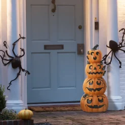 Halloween Outdoor Decoration-National Tree Company Halloween Stacked Smiling Jack-O-Lanterns Decoration, 39 Inches