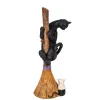 Halloween Table Decoration-National Tree Company Halloween Tabletop Decoration, Black, Black Cat With A Broom, 13 Inches