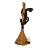 Halloween Table Decoration-National Tree Company Halloween Tabletop Decoration, Black, Black Cat With A Broom, Halloween Collection, 21 Inches