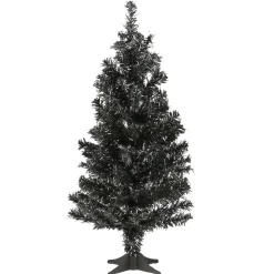 Halloween Christmas Tree-National Tree Company Halloween Tinsel Tree, Black, 24 In