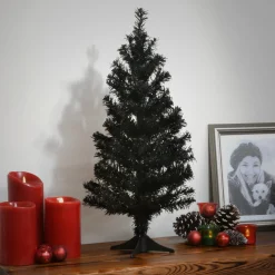 Halloween Christmas Tree-National Tree Company Halloween Tinsel Tree, Black, 24 In