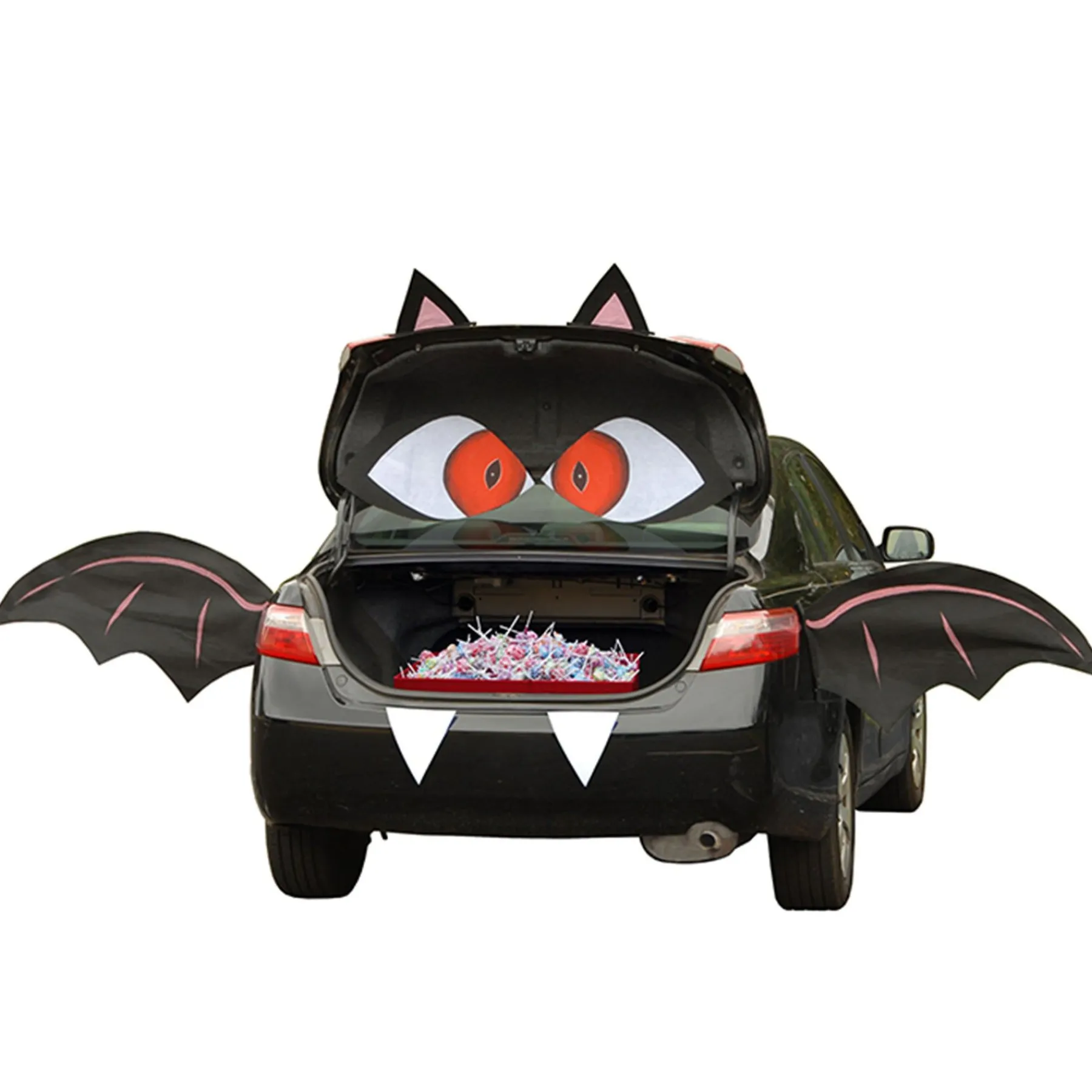 Halloween Car Decoration-National Tree Company Halloween Tricky Trunks Car Decoration Kit, Bat, 8-Piece Kit