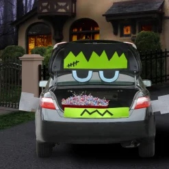 Halloween Car Decoration-National Tree Company Halloween Tricky Trunks Car Decoration Kit, Frankenstein, 4-Piece Kit