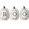 Halloween Outdoor Decoration-National Tree Company Halloween White Pumpkin Boo Sign Decoration, 13 Inches