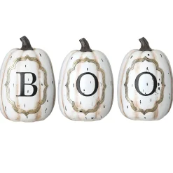 Halloween Outdoor Decoration-National Tree Company Halloween White Pumpkin Boo Sign Decoration, 13 Inches