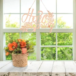 Potted Flower Plants-National Tree Company Handcrafted 8" Pastel Florals In Rope Basket