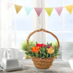 Potted Flower Plants-National Tree Company Handcrafted Multicolor 10" Floral Basket