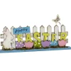 Easter Table Decor-National Tree Company Happy Easter Picket Fence Table Decoration, Designed With Painted Eggs, Bunny, Butterfly, Easter Collection, 16 Inches