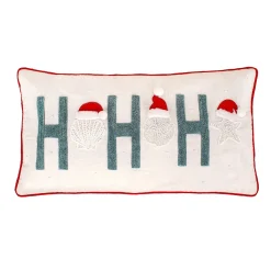 Christmas Textile-National Tree Company Hgtv Ho Ho Ho Pillow With Embroidery