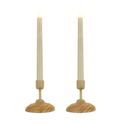 Christmas Accessories-National Tree Company Hgtv Home Collection Flameless Heritage Candle Pair, Natural Base