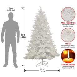 Full-National Tree Company Hgtv Home Collection Pre-Lit Christmas By The Sea Coral Artificial Tree Pre-Strung With Warm White Led Lights , Plug In, Hgtv Home Collection, Coral, 6.5Ft