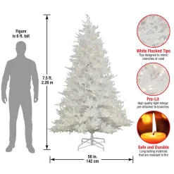 Full-National Tree Company Hgtv Home Collection Pre-Lit Christmas By The Sea Coral Artificial Tree With Artificial Tree Stand Pre-Strung With Warm White Led Lights , Plug In, Hgtv Home Collection, Coral, 7.5Ft