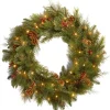 25" To 36" Wreath-National Tree Company 30In Decorative Collection Noble Mixed Wreath With Battery Operated Warm White Led Lights