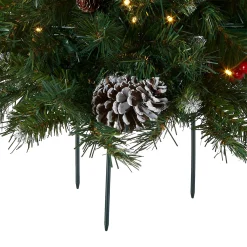 Christmas Greenery-National Tree Company 18In. Frosted Berry Urn Filler With Battery Operated Warm White Led Lights