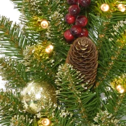 Christmas Greenery-National Tree Company 32In. Glittery Gold Dunhill Fir Bethlehem Star With Battery Operated Led Lights