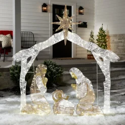 Christmas Outdoor Accessories-National Tree Company 72In. Nativity Scene With White Led Lights