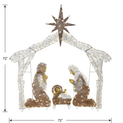 Christmas Outdoor Accessories-National Tree Company 72In. Nativity Scene With White Led Lights