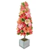 National Tree Company Potted Flower Plants^19In Pastel Colors Spring Floral Cone Tree