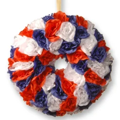 Patriotic Wreath-National Tree Company 14-Inch Patriotic Rose Wreath
