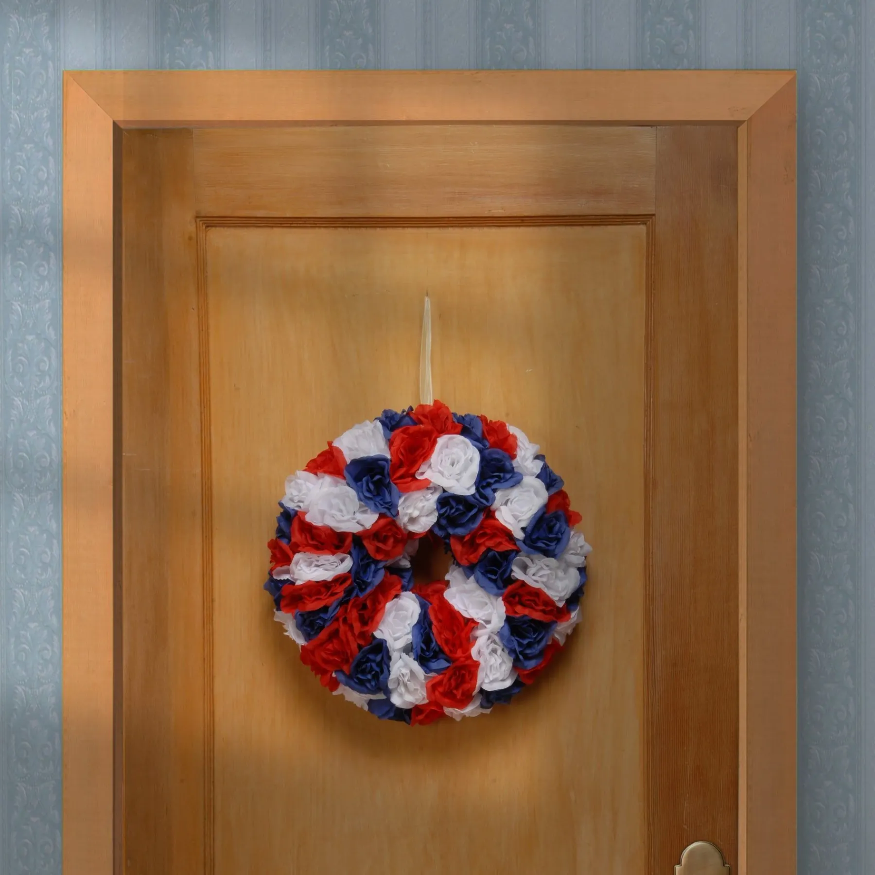 Patriotic Wreath-National Tree Company 14-Inch Patriotic Rose Wreath