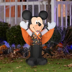Halloween Inflatable Decoration-National Tree Company Inflatable Decoration, Black, Vampire Mickey Mouse, Self Inflating, Plug In, Halloween Collection, 42 Inches