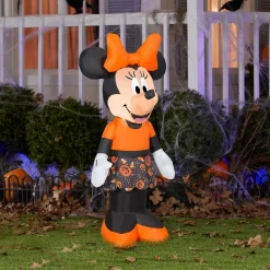 Halloween Inflatable Decoration-National Tree Company Inflatable Decoration, Orange, Halloween Minnie Mouse, Self Inflating, Plug In, Halloween Collection, 42 Inches