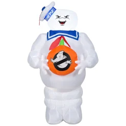 Halloween Inflatable Decoration-National Tree Company Inflatable Decoration, White, Ghostbusters Marshmallow Man, Self Inflating, Plug In, Halloween Collection, 42 Inches