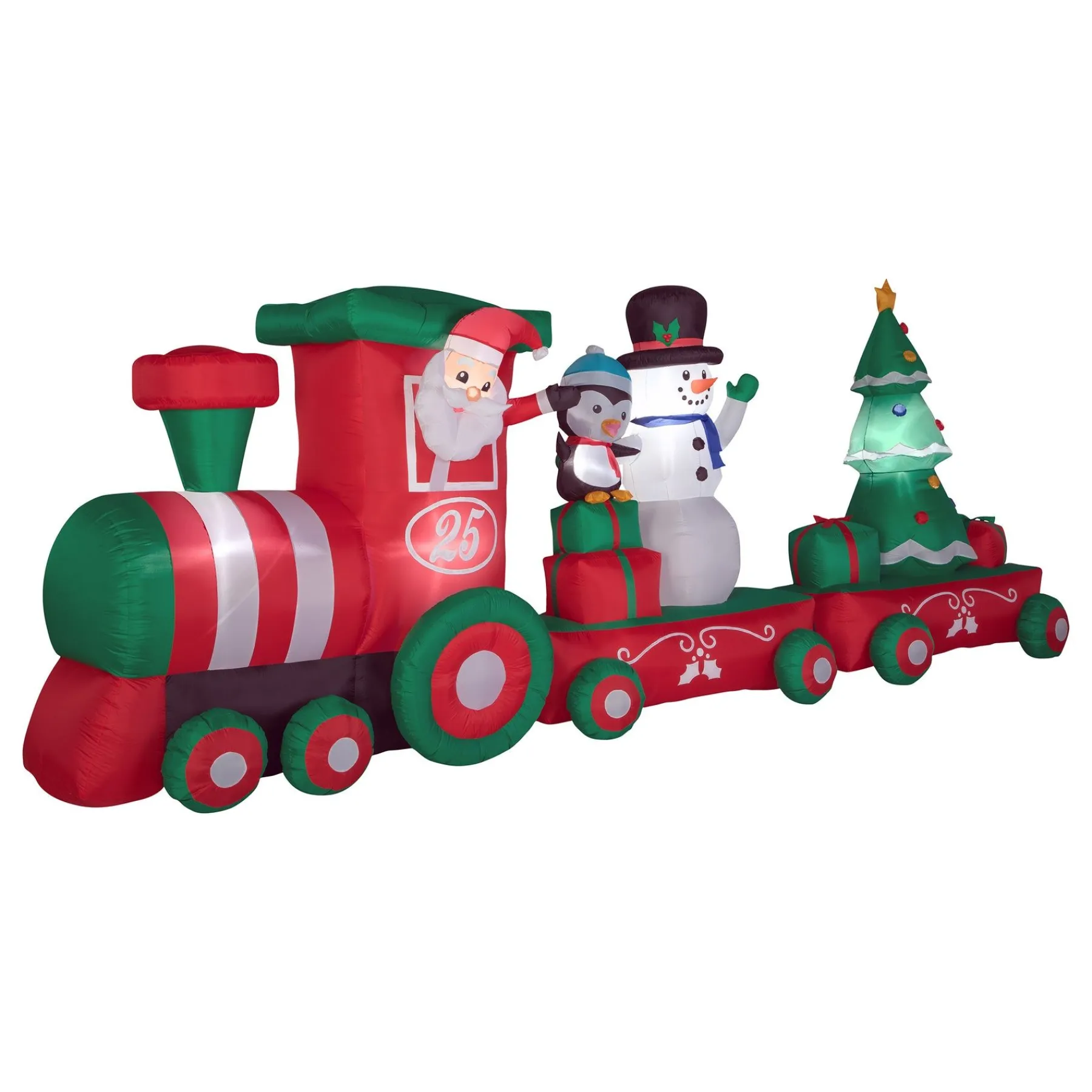 Christmas Inflatable-National Tree Company Inflatable Holiday Train, Led Lights, Plug In, Christmas Collection, 16 Feet