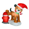 Christmas Inflatable-National Tree Company Inflatable Puppy Dog And Fire Hydrant, Led Lights, Plug In, Christmas Collection, 4 Feet