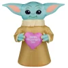 Valentine'S Day Inflatable-National Tree Company Inflatable Valentine'S Baby Yoda, Battery Operated, Valentine'S Day Collection, 20 Inches