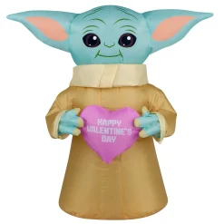Valentine'S Day Inflatable-National Tree Company Inflatable Valentine'S Baby Yoda, Battery Operated, Valentine'S Day Collection, 20 Inches