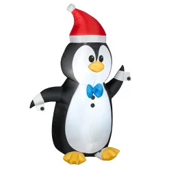 Christmas Inflatable-National Tree Company Inflatable Waving Penguin, Led Lights, Plug In, Christmas Collection, 4 Feet